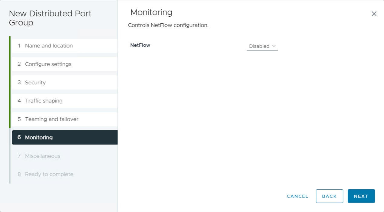 vDS - Create Mgmt DPG Monitoring