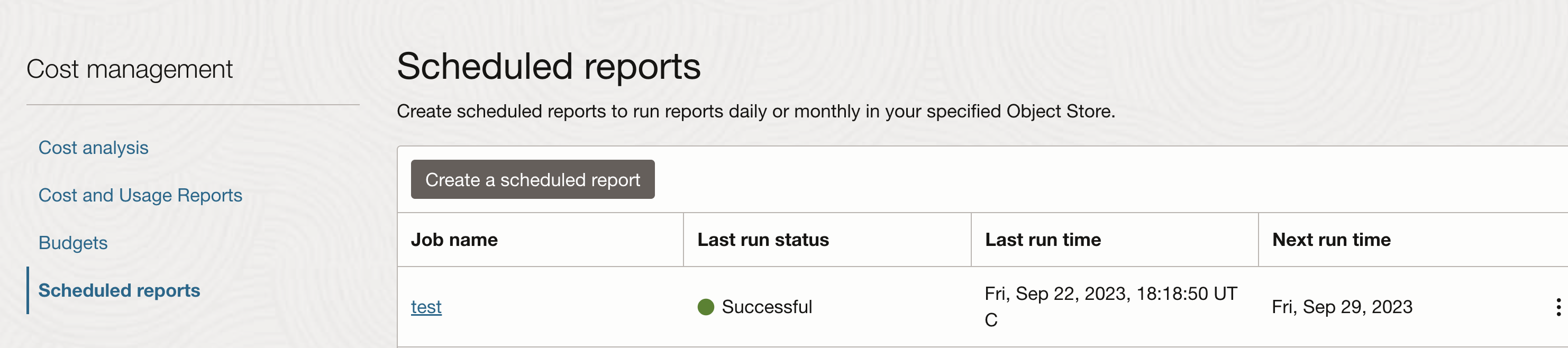 Create Scheduled report