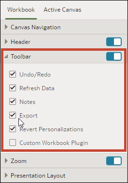 Description of present-select-workbook-toolbar-options.png follows