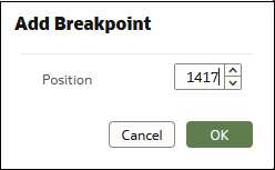Enter a position manually to add a breakpoint