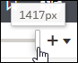 Drag the slider to the required width shown in pixels.