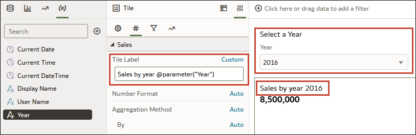 Parameter in measure title