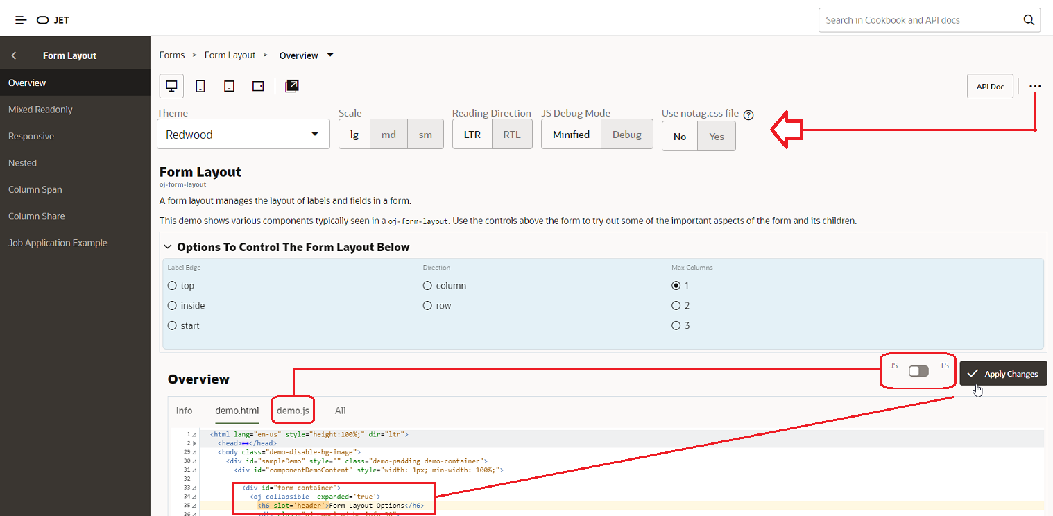 Overview of JET Cookbook UI