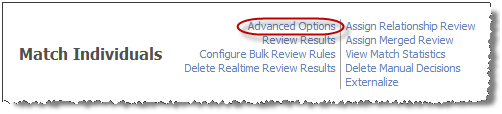 Advanced Options link Advanced Options link