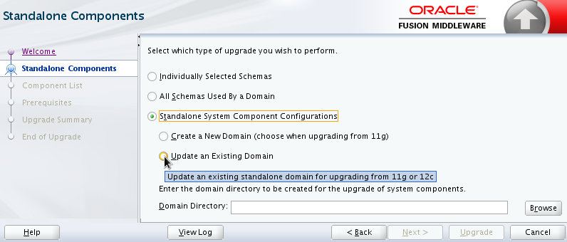 Upgrading Standalone Oracle Traffic Director Standalone Components in the Upgrade Assistant