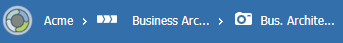 Click the active versions' project name located in the bread-crumb at the top of the Project Welcome Page to return to the active version from a project snapshot