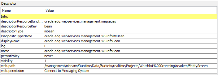 Realtime reader MBean