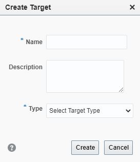 Create Target dialog