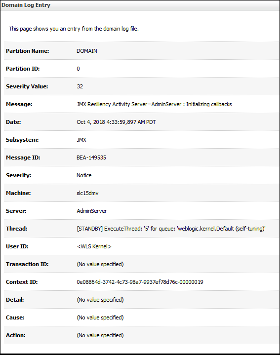 Domain Log Entry