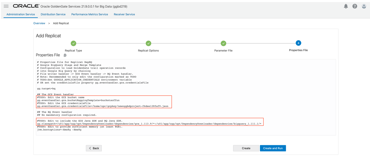 Update the properties tagged as TODO.