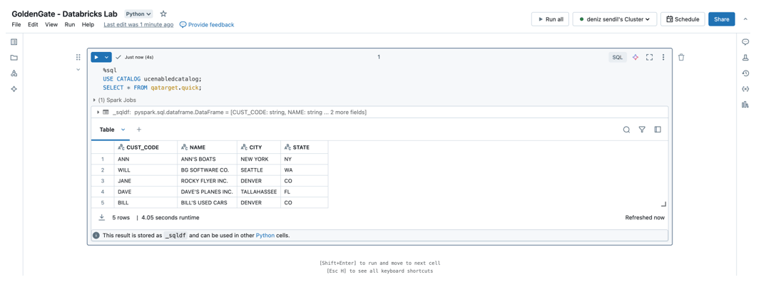 Databricks Tables