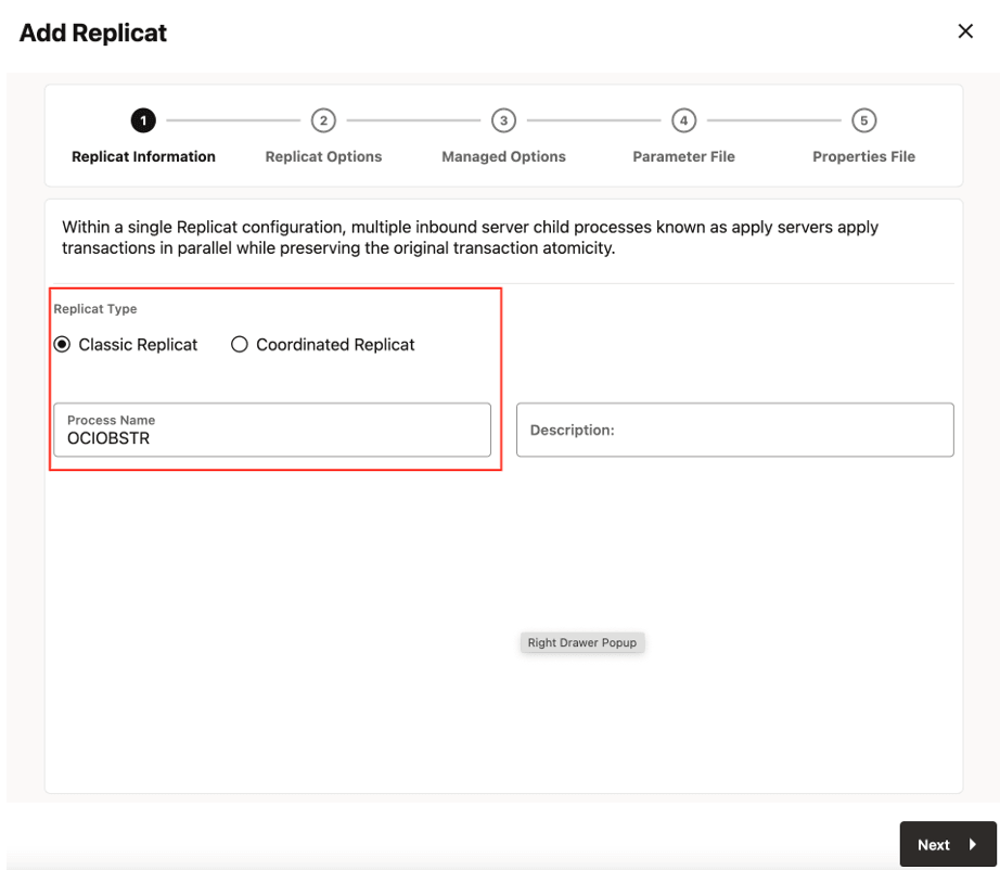 Select the ReplicatType and click Next.