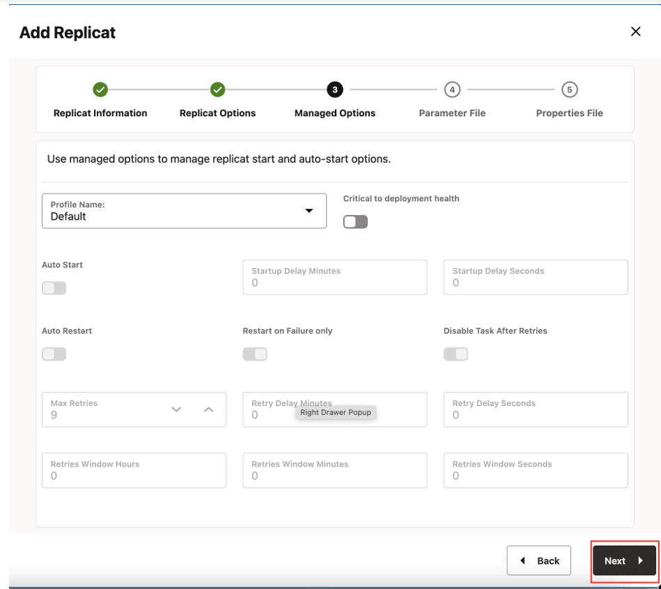 Leave Managed Options as is and click Next.