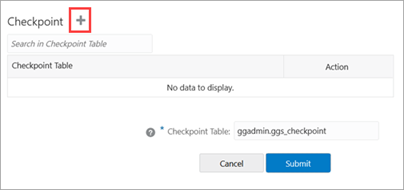 Adding checkpoint table for ggadmin for DBWEST PDB.