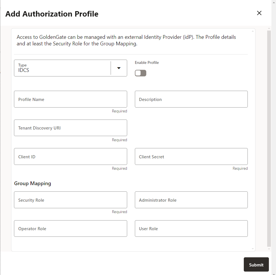 Add Authorization Profile Dialog Box