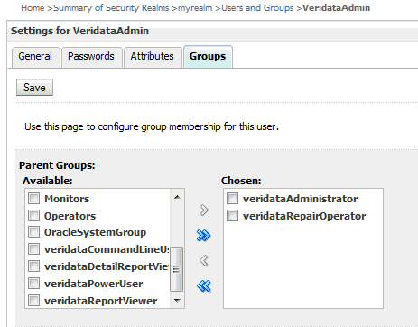veridata user roles