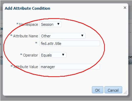 Add Attribute Condition Window