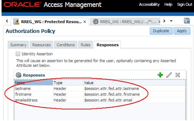 Authorization Policy Response Tab