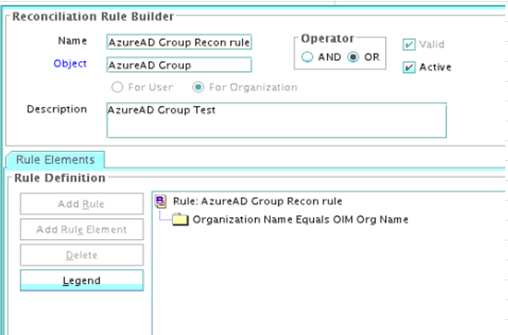 This is a screenshot of the group reconciliation rule for the Azure AD connector.