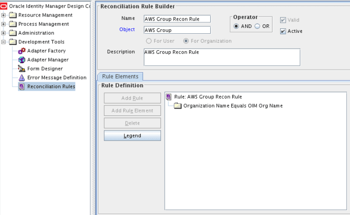 This is a screen shot of the group reconciliation rule for the AWS connector This is a screen shot of the group reconciliation rule for the AWS connector