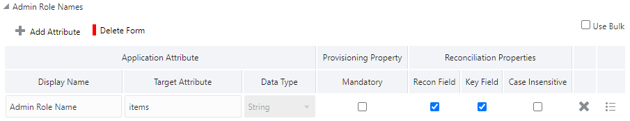 Default Attribute Mappings for the Admin Role Names