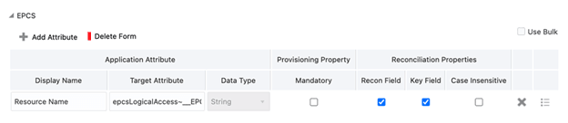 shows the default mappings for EPCS shows the default mappings for EPCS