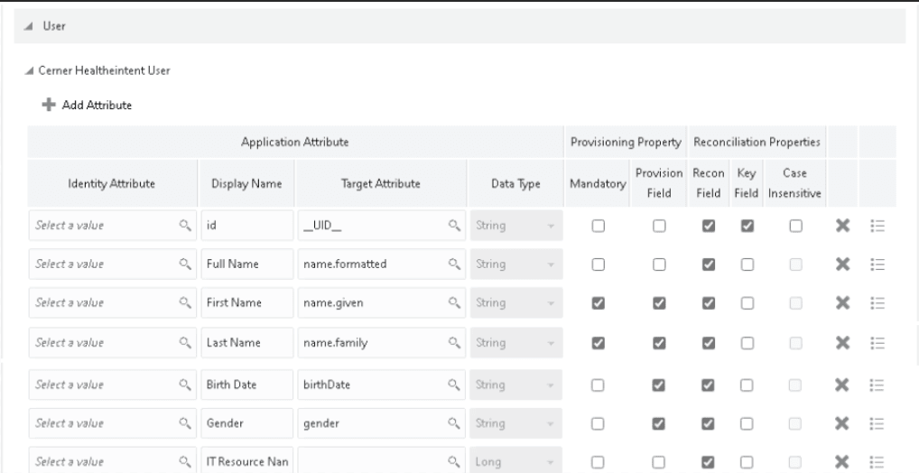 Default Attribute Mappings for Cerner Health Data Intelligence User Account Default Attribute Mappings for Cerner Health Data Intelligence User Account