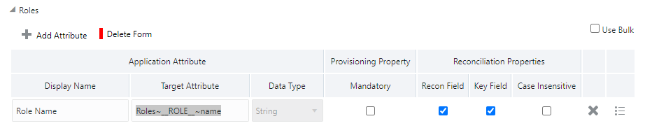 Default Attribute Mappings for Oracle Primavera Roles