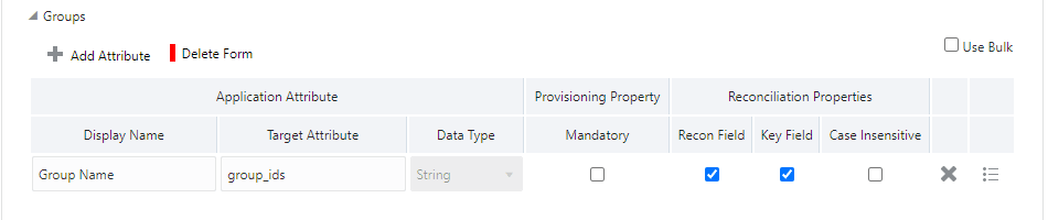 This shows the default Groups entitlement mapping