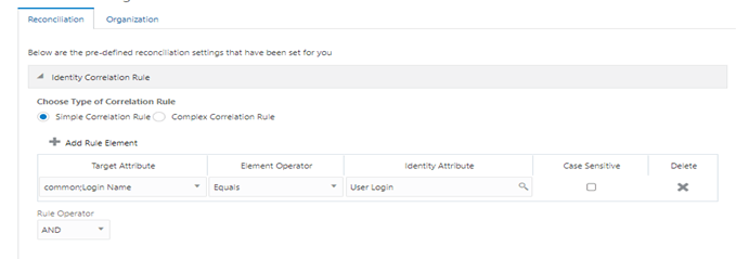Simple Correlation Rule when you create an authoritative application for Siebel