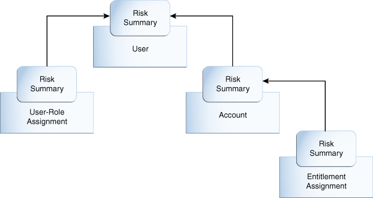 This image illustrates the process of Risk Summary for a User.