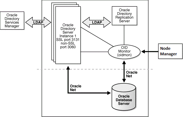 A Typical Oracle Internet Directory Node