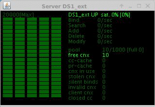 Example monitor panel showing connection pool information