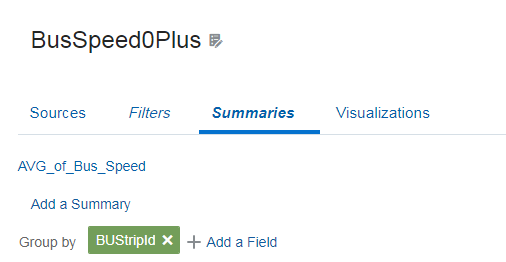 In the dropdown menu, AVG and Bus_Speed options