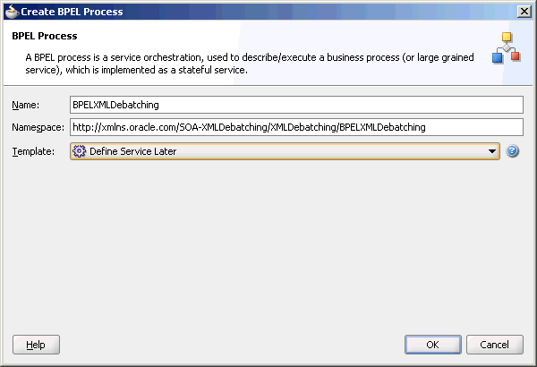 Create BPEL Process - BPEL Process Page