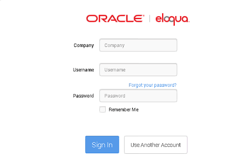 Description of eloqua-console-login-page.png follows Description of eloqua-console-login-page.png follows