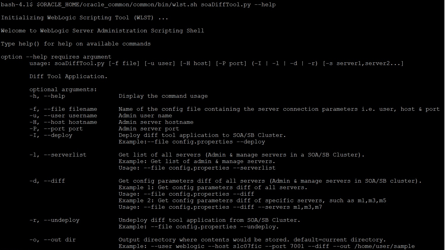 DiffTool Utility arguments DiffTool Utility arguments