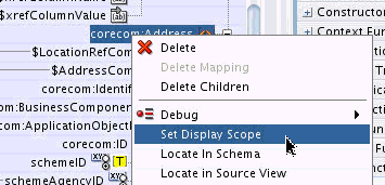 Set Display Scope context menu item Set Display Scope context menu item