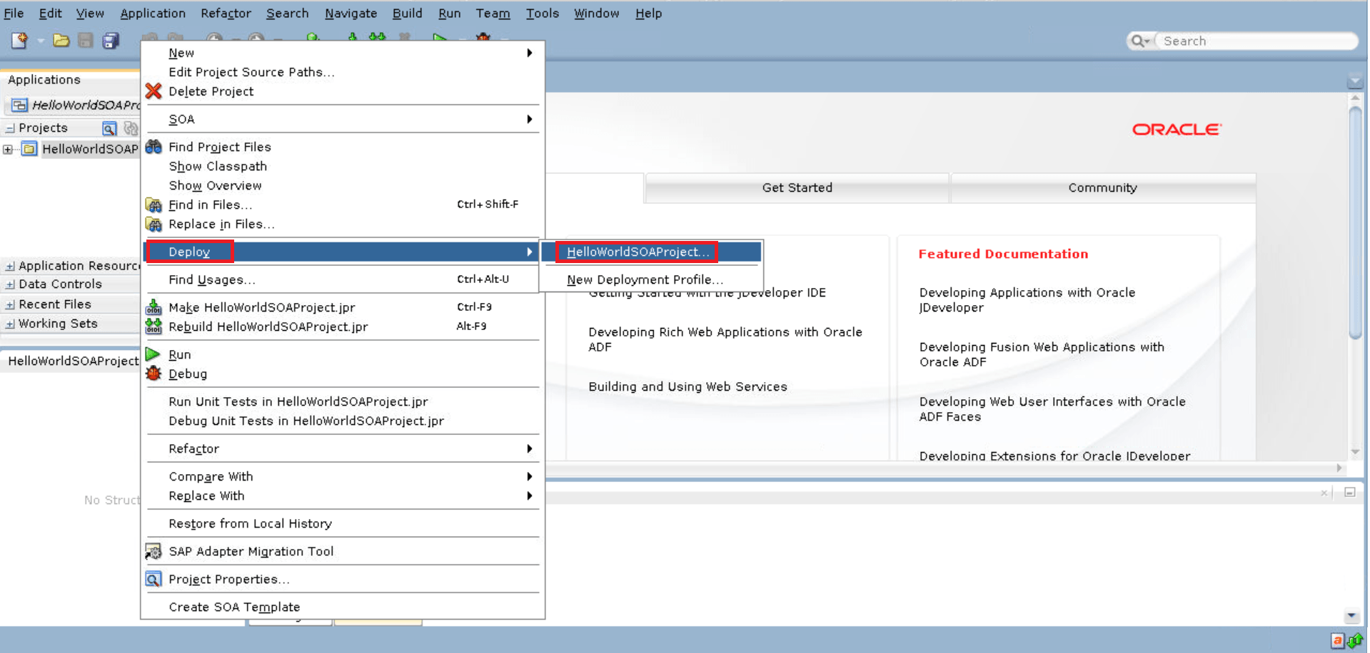 JDEV SOA Deployment Start