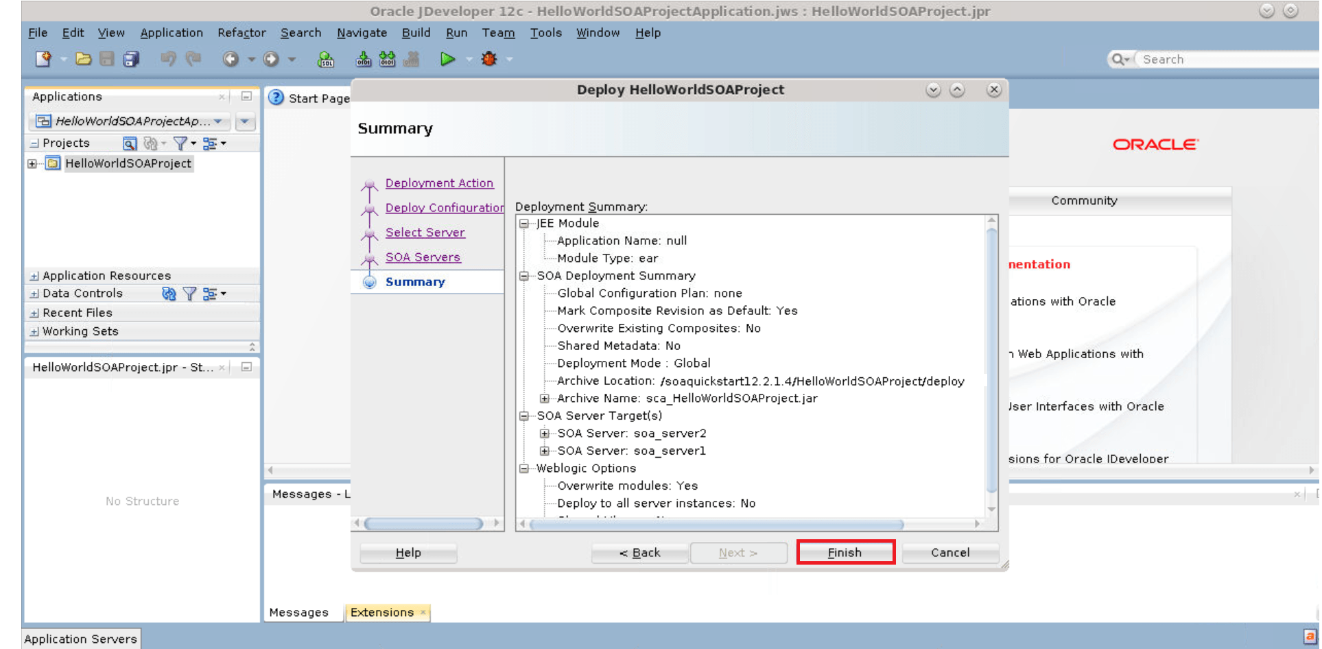 JDEV SOA Deployment Summary
