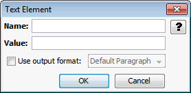 This is the Text Element dialog box
