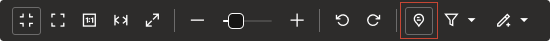 This image shows the image viewer toolbar with the “Show annotations” button highlighted with a red square.