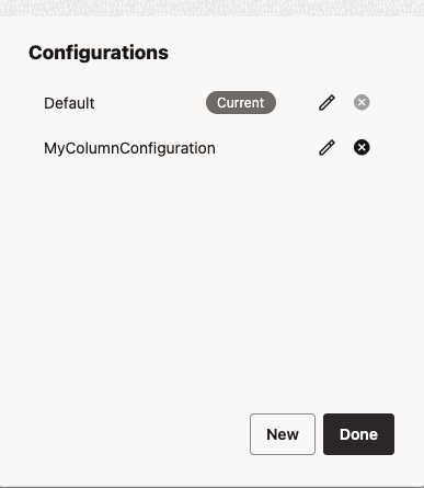 Columns Configuration Dialog