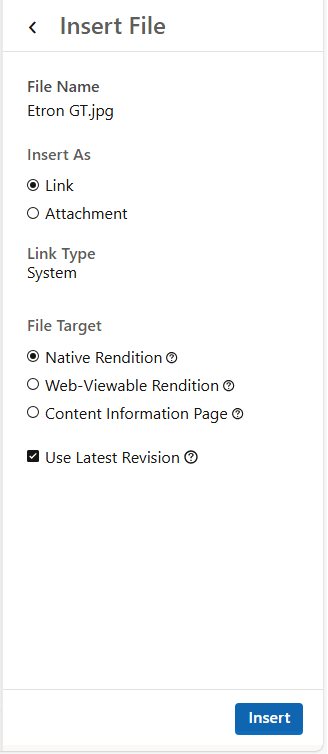 This image shows the Insert File or Folder page.