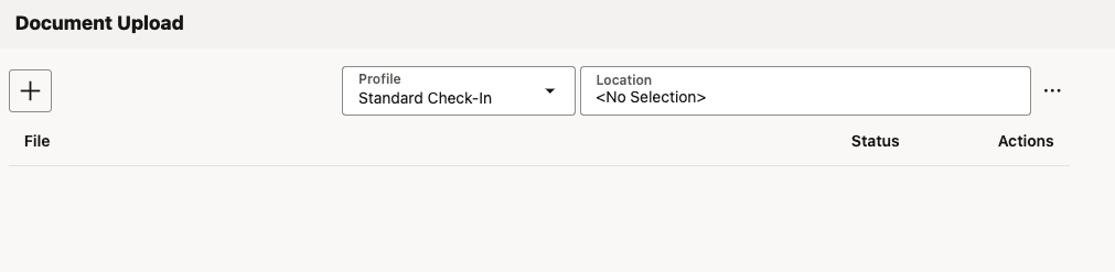 Upload Location Selection