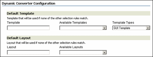 The Dynamic Converter Configuration page The Dynamic Converter Configuration page