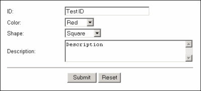 The data entry form The data entry form