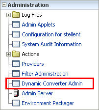 The Dynamic Converter admin link The Dynamic Converter admin link