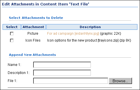 Image of Edit Attachments page Image of Edit Attachments page