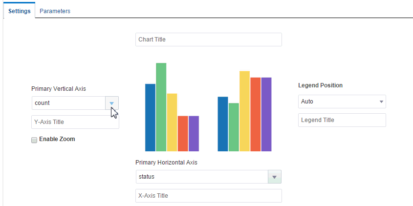 Bar chart template settings